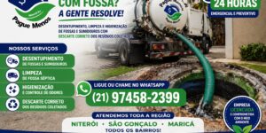 Desentupir fossa urgente em Niterói com atendimento rápido, limpeza, higienização e descarte correto. Solicite orçamento sem compromisso agora mesmo!